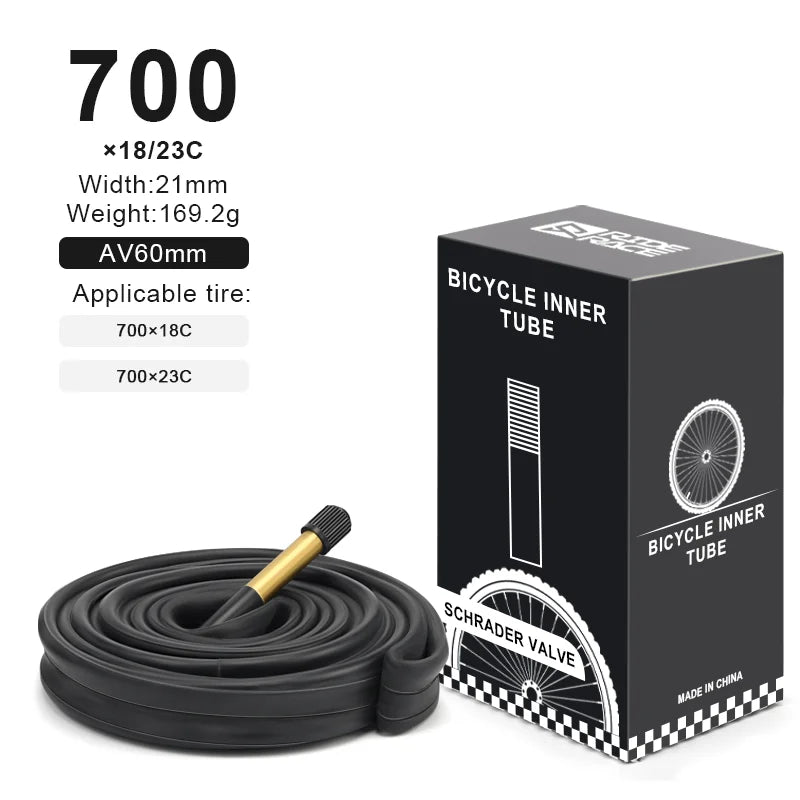 2Pcs Bicycle Inner Tube For AV FV Schrader Presta Valve 700C 18 23 25 28 32 35 43C 48/60mm Bike Inner Tube Cycling Accessories