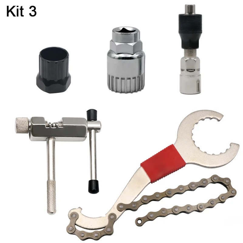 Bicycle Repair Tool Kits Flywheel Removal Bike Bottom Bracket Remover Chain Breaker Extractor Cutter Multitool Maintenance Set