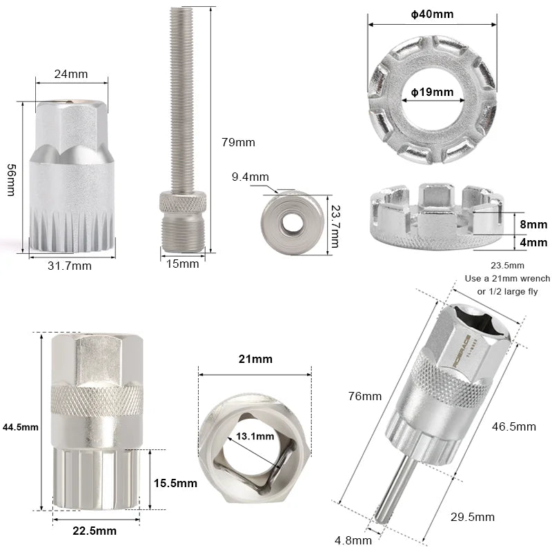 Bicycle Repair Tool Kits Flywheel Removal MTB Chain Breaker Cutter Crank Puller Cassette Bracket Extractor Bike Repair Tool Sets