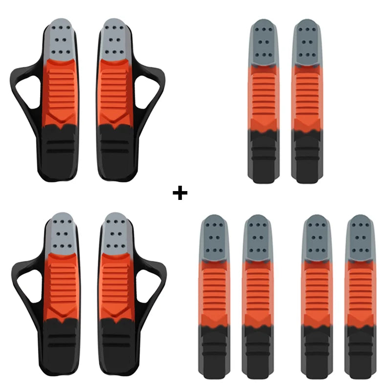 Bike Brake Pads Set Replaceable Inserts C-Brake CNC Aluminum Alloy Rubber Sheet Bicycle Brake Blocks With Mud Trough Silent