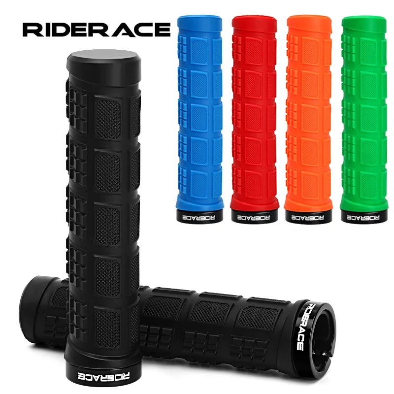 MTB Bike Grips Alluminium Alloy Lock Ring Bicycle Handlebar Cover Anti-Skid Durable Shock-Proof Rubber Grips Cycling Accessories