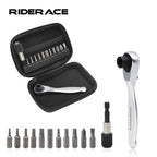 Bicycle Ratchet Spanner Set Quick Release Socket Repair Tools 1/4 Allen Key Wrench Screwdriver Hand Tool Bike Repair Accessories