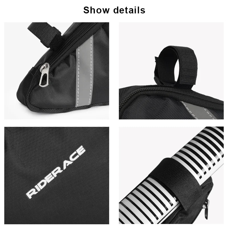 Bicycle Bag With Reflective Strip Mountain Bike Front Tube Frame Bags Waterproof Durable MTB Triangle Pouch Cycling Accessories