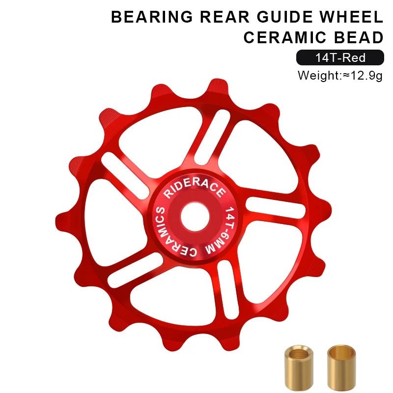 11/12/13/14/15/16T Bicycle Pulley Rear Derailleur Ceramic Bearing Lightweight Bike Wheel Guide Bearing Jockey Pulley For Shimano