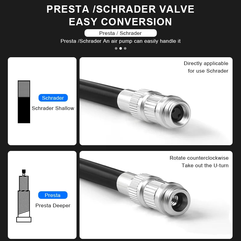 Portable Bicycle Pump 160PSI High Pressure With Gauge MTB Road Bike Hand Tire Air Inflator For AV FV Presta Schrader Valve