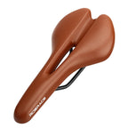 Bicycle Saddle Hollow Design Breathable Comfortable Seat MTB Road Bike One-Piece Cushion Shock Absorbing PU Leather Racing Seat