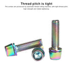 6Pcs Bicycle Handlebar Screws M5*18MM Alloy Steel Titanium-Plated Colorful Screws Mountain Bike Handle Bar Stem Riser Screw