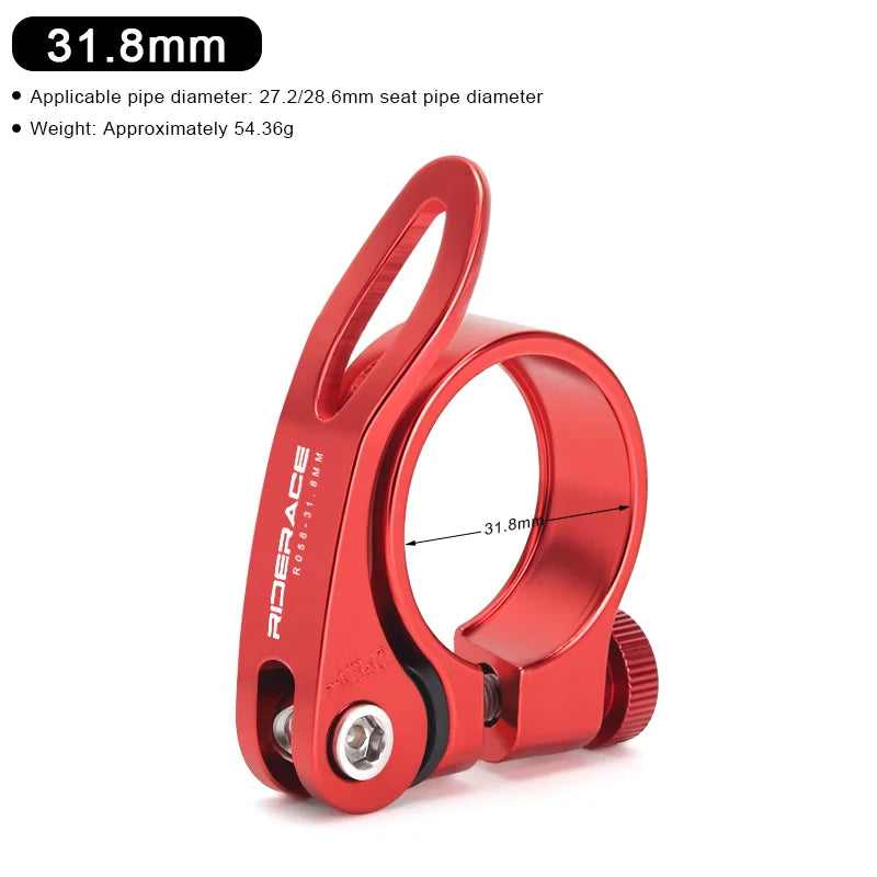 Bicycle Seatpost Clamp 31.8/34.9mm Aluminium Alloy MTB Road Bike Seat Post Clamp Ultralight Quick Release Cycling Accessories