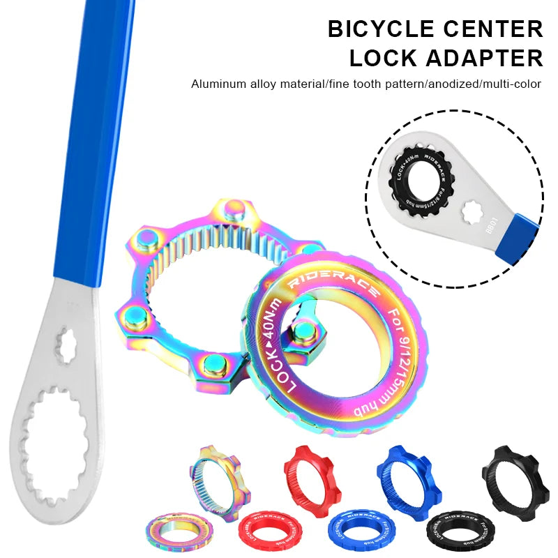 Bike Hub Center Lock To 6 Hole Adapter Aluminum Alloy Bicycle Hub Middle Lock Conversion 6 Bolt Rotor Disc Brake MTB Accessories