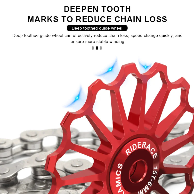 11/12/13/14/15/16T Bicycle Pulley Rear Derailleur Ceramic Bearing Lightweight Bike Wheel Guide Bearing Jockey Pulley For Shimano