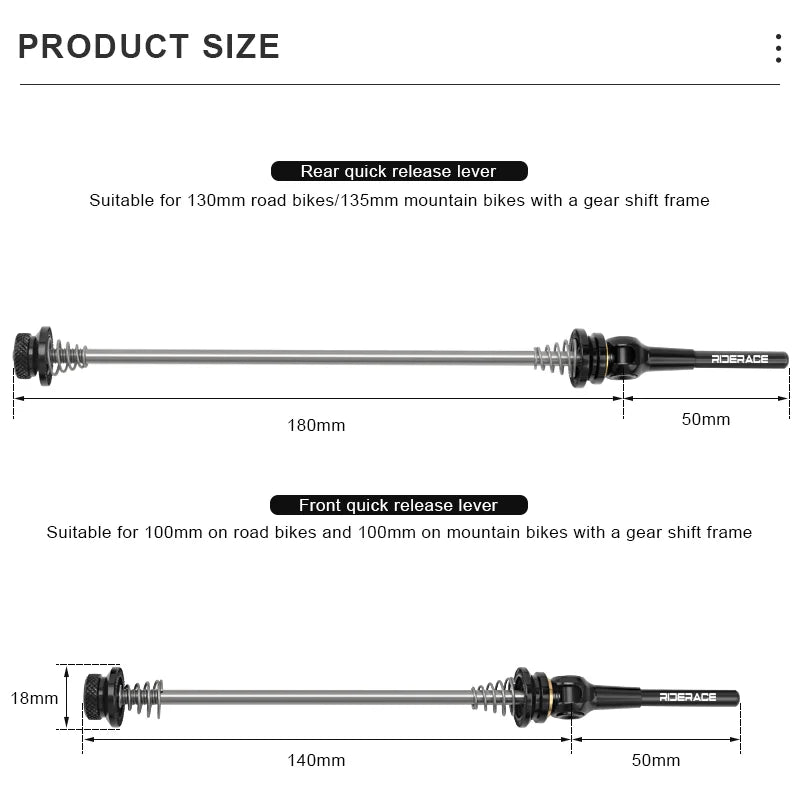 Ultralight Bicycle Quick Release Skewer Lever Titanium Ti Skewer MTB Road Bike Wheel Hub QR Skewers Security Cycling Accessories