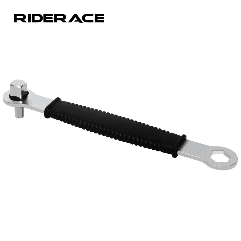 3 In 1 Bike Repair Wrench 16mm Hexagonal Hole 8mm Hex Key Wrench 1/2" Square Socket Multi High Hardness With Anti-Slip Handle