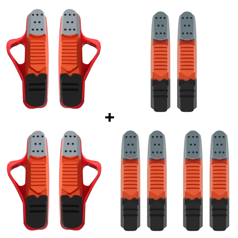 Bike Brake Pads Set Replaceable Inserts C-Brake CNC Aluminum Alloy Rubber Sheet Bicycle Brake Blocks With Mud Trough Silent