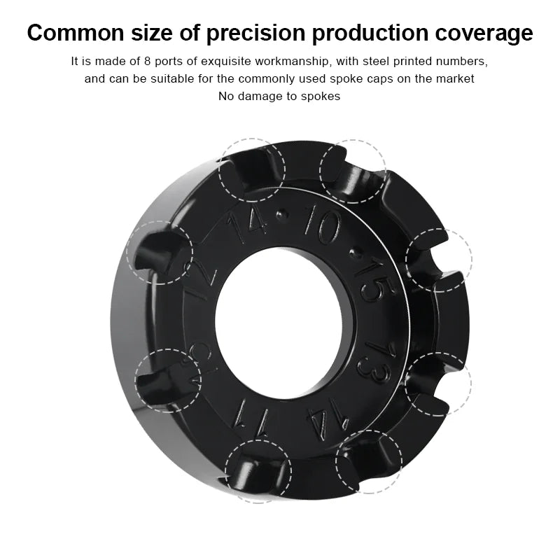 Bicycle Spoke Wrench Tool 8 Way Groove Spoke Nipple Key Road Bike Wheel Rim Adjuster Spanner Portable Cycling Spoke Repair Tool