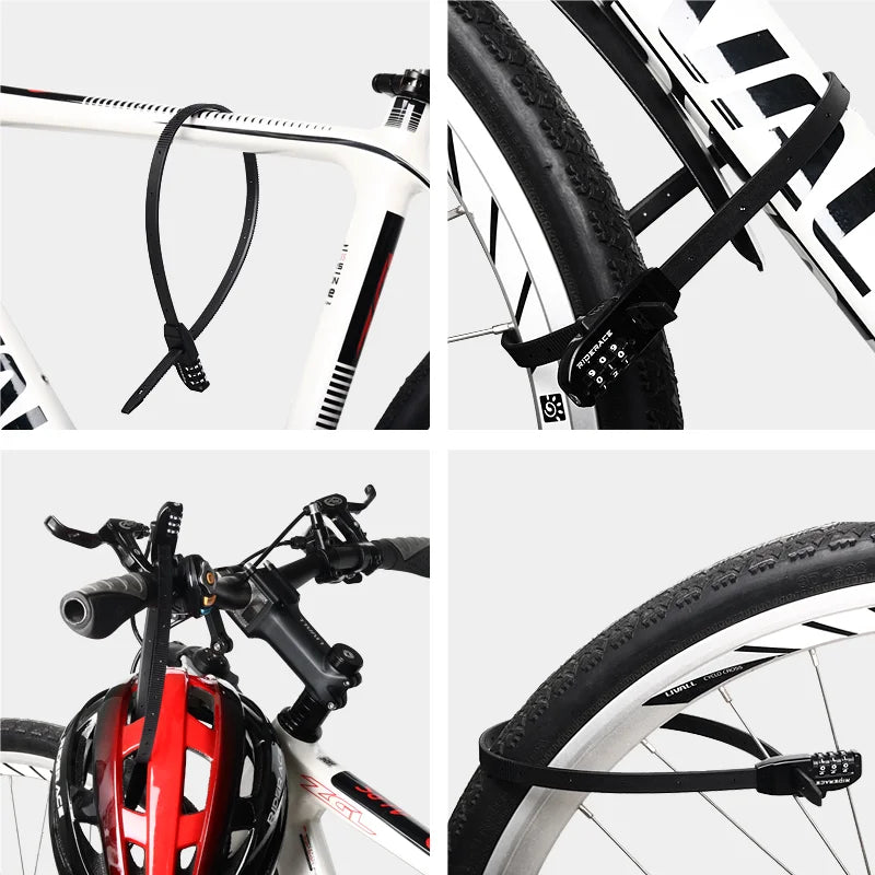 3-Digit Password Helmet Lock Multipurpose Bicycle Lock Zip Tie Modifiable Password Anti-Theft Steel Password Lock Cable Tie
