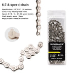Bicycle Chain For Single/6-7-8/9/10/11/12 Speed Mountain Road Bike Chain MTB 24/27/30 Variable Speed Silver Cycling Accessories