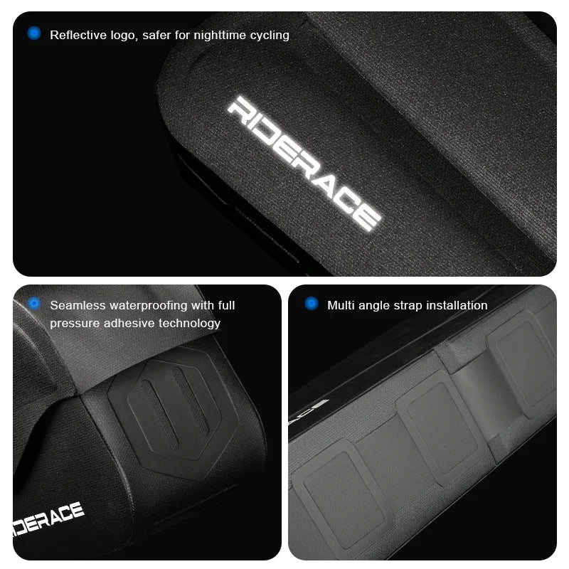 Bike Bag Waterproof Reflective Front Top Frame Tube Bag Large Capacity Ultralight Durable Cycling Storage Bag Bicycle Frame Pack