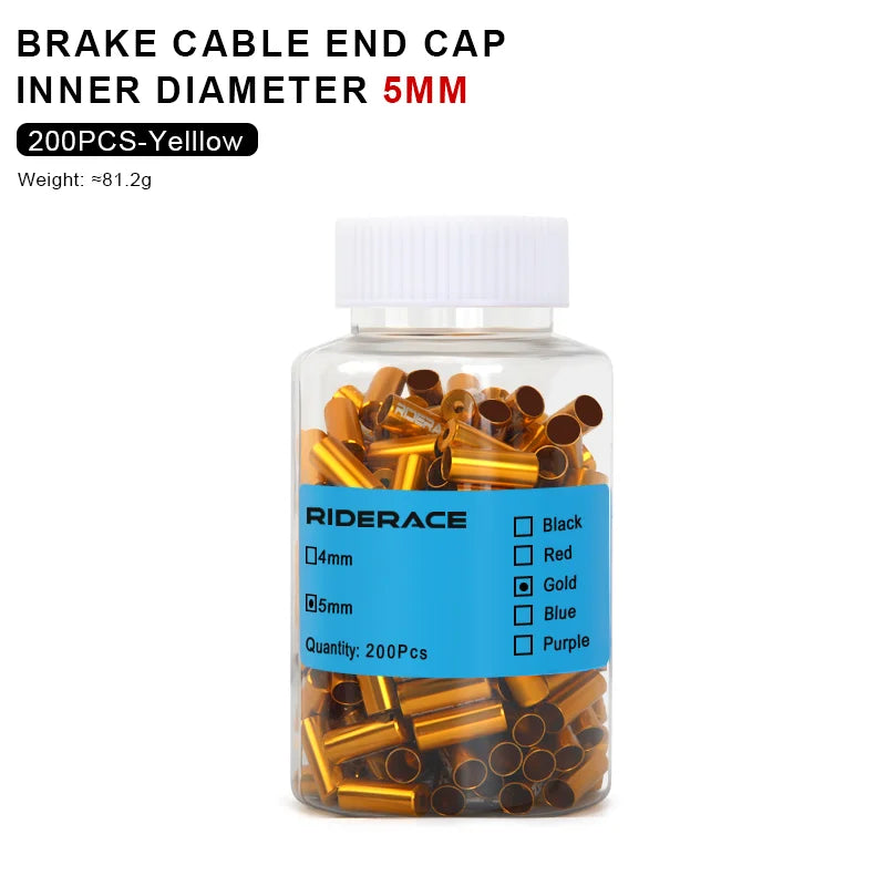200Pcs Cnc Bike Derailleur Cable Housing End Cap Aluminum Alloy Bicycle Brake Cable Housing Cover Cycling Shift Line Cover