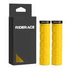 Bicycle Handlebar Grips Rubber Ergonomic Anti-Slip Shock Absorption Mountain Bike Handlebar Cover Aluminum Alloy Lock Ring