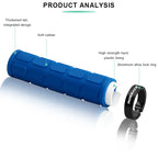 Bicycle Handlebar Grips Rubber Ergonomic Anti-Slip Shock Absorption Mountain Bike Handlebar Cover Aluminum Alloy Lock Ring