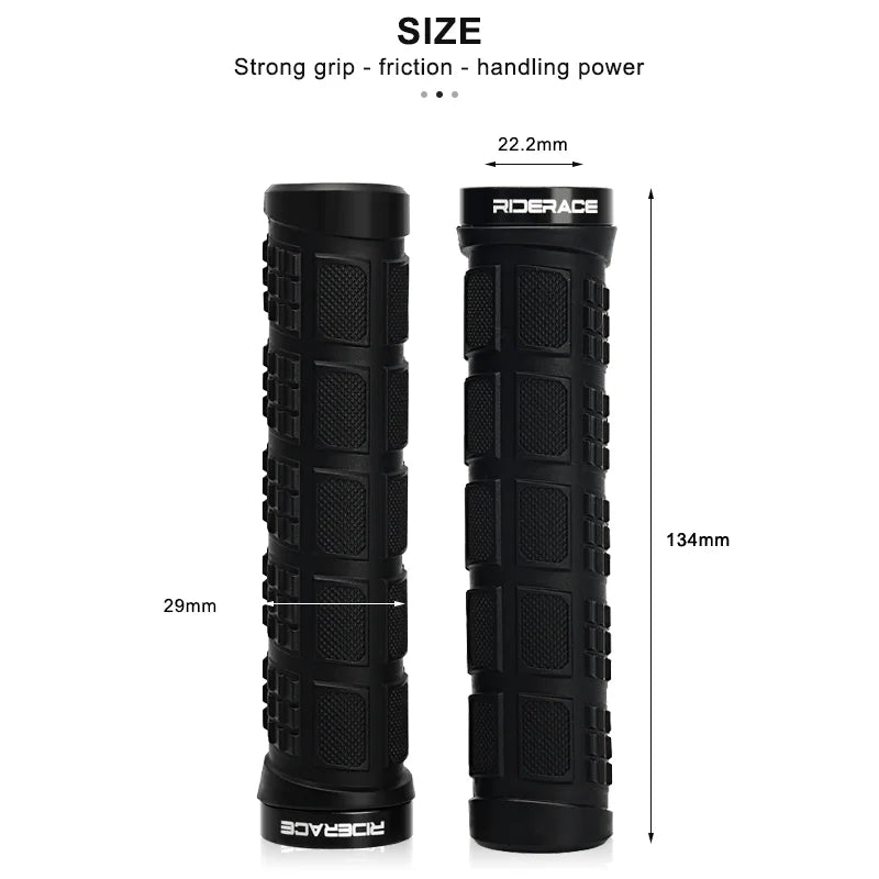 MTB Bike Grips Alluminium Alloy Lock Ring Bicycle Handlebar Cover Anti-Skid Durable Shock-Proof Rubber Grips Cycling Accessories