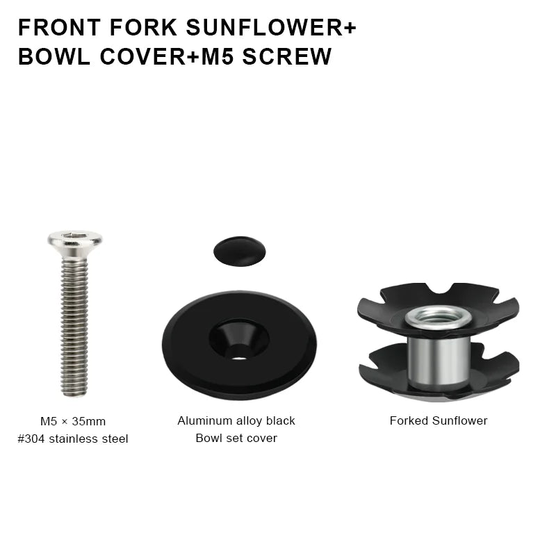 Bike Headset Stem Top Cap Cover Bicycle Stem Headset Top Caps Bolt Headset Screw Star Nuts For 1-1/8" 28.6mm Front Fork Tube