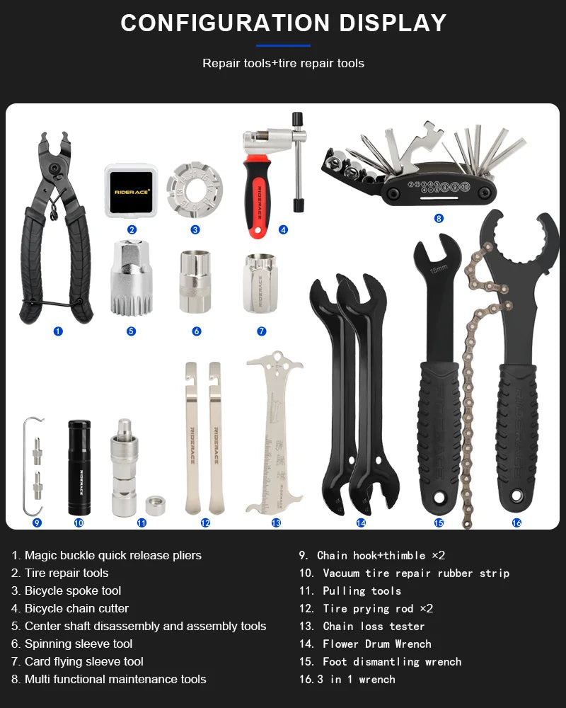 Bike Repair Tool Sets Professional High Quality Bicycle Installation Disassembly Repair Tool MTB Tire Repair Tool Rubber Strips