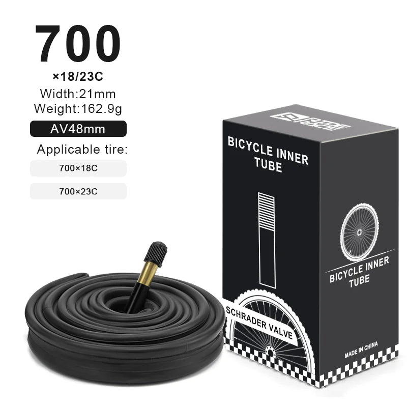 2Pcs Bicycle Inner Tube For AV FV Schrader Presta Valve 700C 18 23 25 28 32 35 43C 48/60mm Bike Inner Tube Cycling Accessories