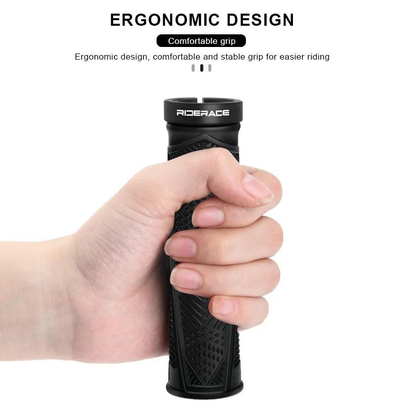 Bicycle Handlebar Grips Anti-Skid Shock-Absorbing Mountain Bike Handlebar Cover Ergonomic Comfortable Rubber Cycling Accessories
