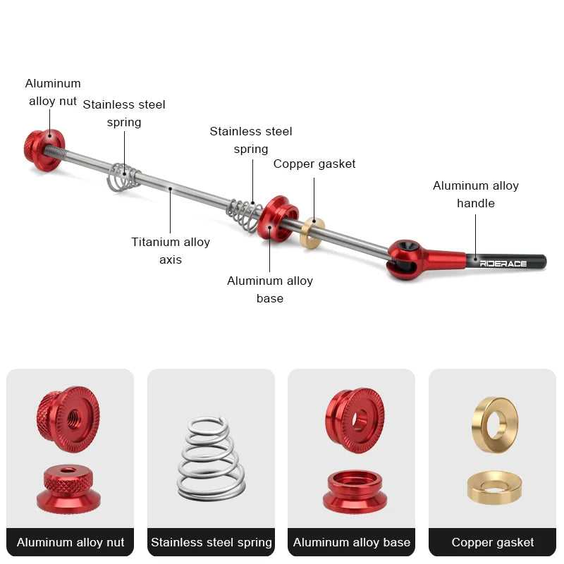 Ultralight Bicycle Quick Release Skewer Lever Titanium Ti Skewer MTB Road Bike Wheel Hub QR Skewers Security Cycling Accessories