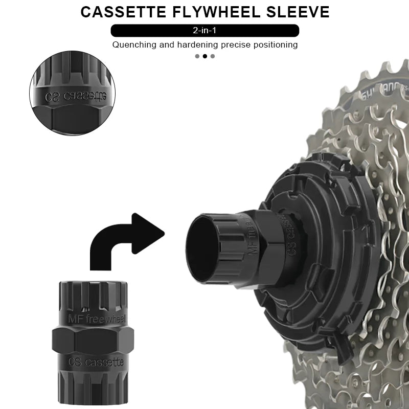 Bike Flywheel Remover Socket Tool Wear-Resistant High Strength Steel Bicycle Cassette Flywheel Lockring Remover MTB Repair Tools