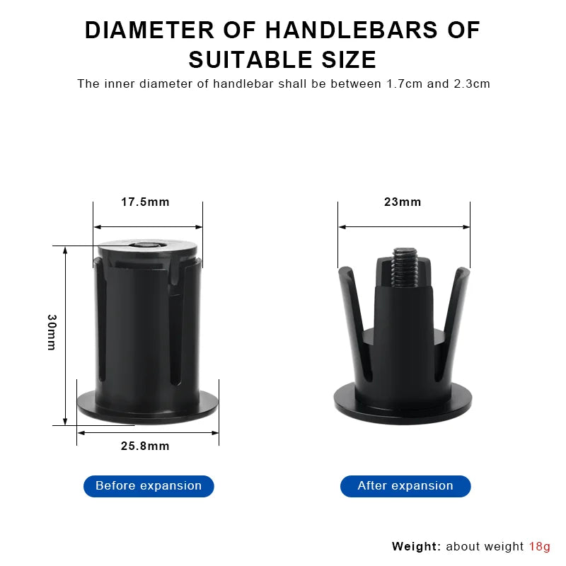 Bicycle Handlebar End Plugs Adjustable Expanding Mountain Road Bike Bar End Plug MTB Grips End Cap Cycling Handlebar Accessories