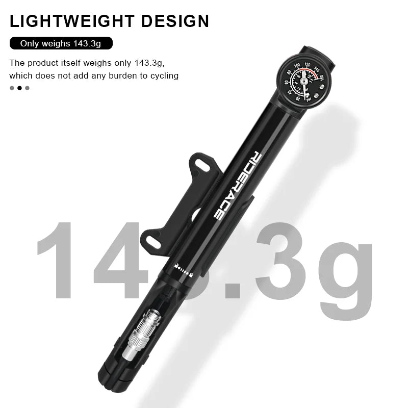 160PSI Bike Pump With Gauge Aluminium Alloy CNC Bicycle Hand Tire Air Inflator Schrader Presta Valve AV FV Cycling Accessories