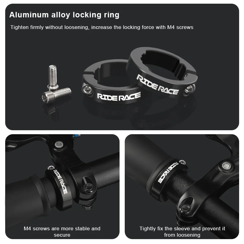 1 Pair Bicycle Grips Aluminum Alloy Dual Lock Ring Mountain Bike Handlebar Grips Ergonomic Comfortable Non-Slip Shockproof