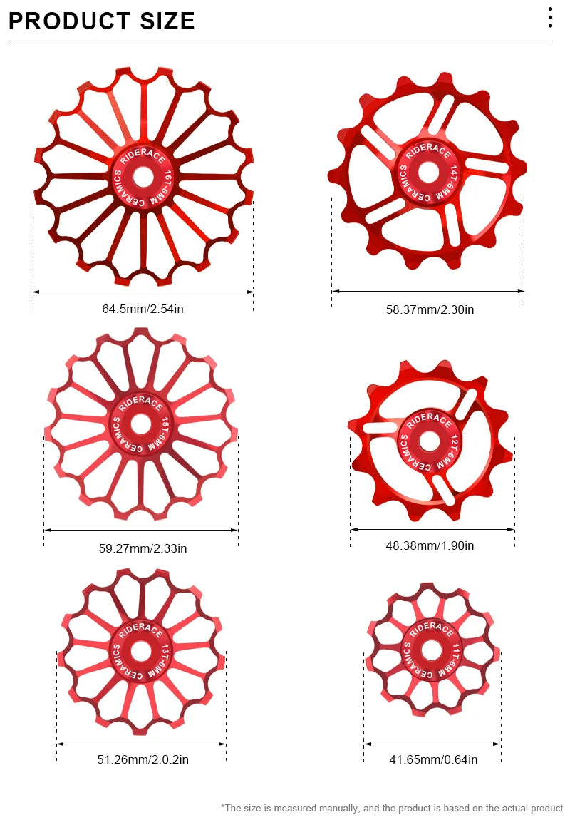 11/12/13/14/15/16T Bicycle Pulley Rear Derailleur Ceramic Bearing Lightweight Bike Wheel Guide Bearing Jockey Pulley For Shimano