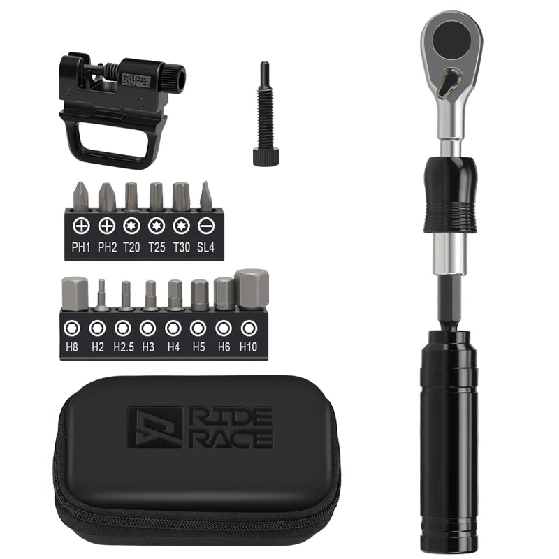 Portable Ratchet Wrench Kit Multifunction Socket Spanner Bicycle Ratchet Wrench Set Bike Chain Pin Remover Cycling Repair Tools