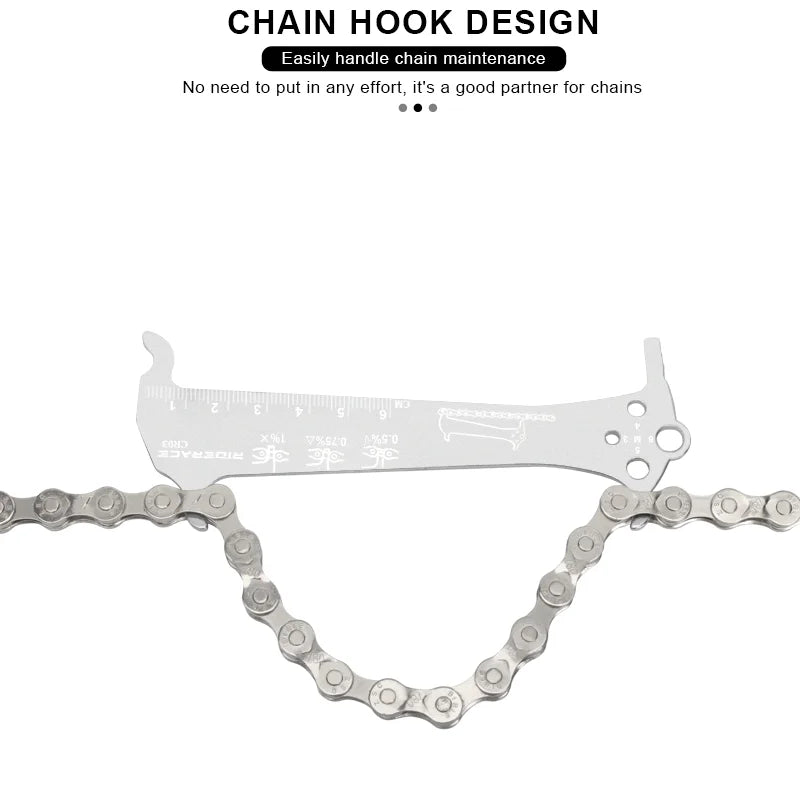 Bicycle Chain Wear Indicator Ruler Stainless Steel MTB Road Bike Chain Gauge Measurement Checker Repair Tool Replacement Tool