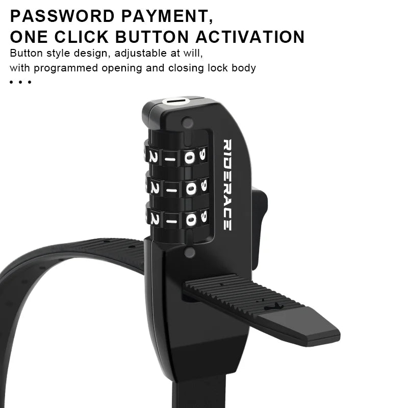 3-Digit Password Helmet Lock Multipurpose Bicycle Lock Zip Tie Modifiable Password Anti-Theft Steel Password Lock Cable Tie
