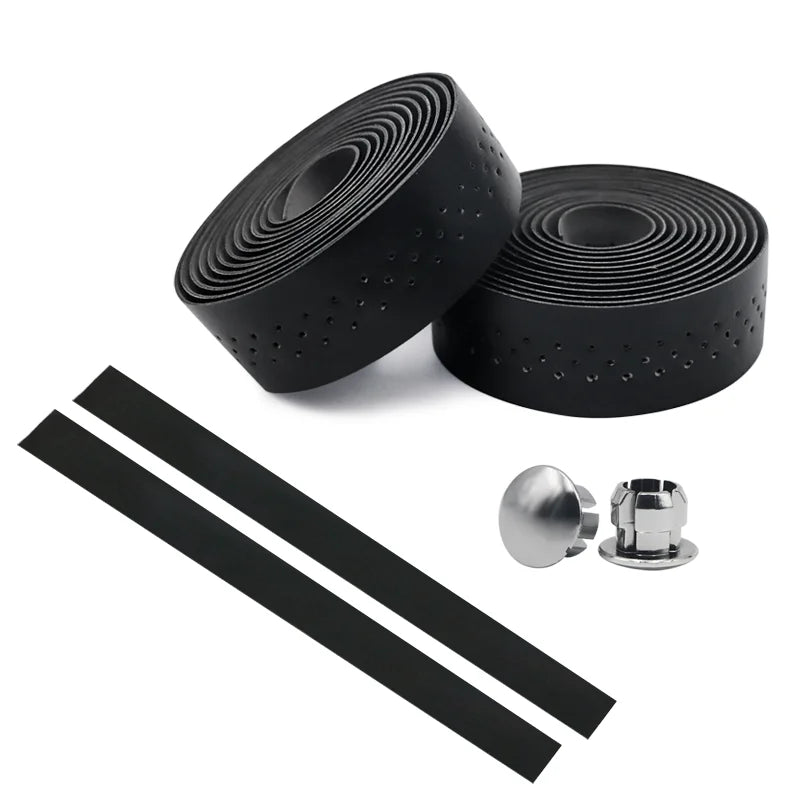 Bicycle Handlebar Tape MTB Road Bike PU Leather Perforated Belt Breathable Cycling Handle Bar Wrap Straps Fixed Gear Belt