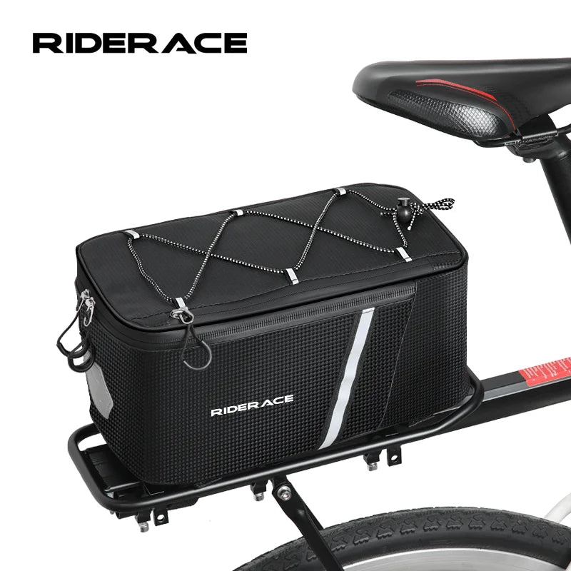 5L Bike Trunk Bag Waterproof Dustproof Large Capacity Mountain Bicycle Rear Seat Bag With Rain Cover Cycling Luggage Rear Basket