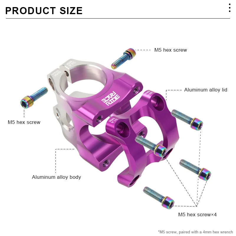 New MTB Stem Aluminum Alloy Ultralight Bicycle Power Stem 35mm 0 Degrees High-Strength Bike Stem Riser Cycling Accessories