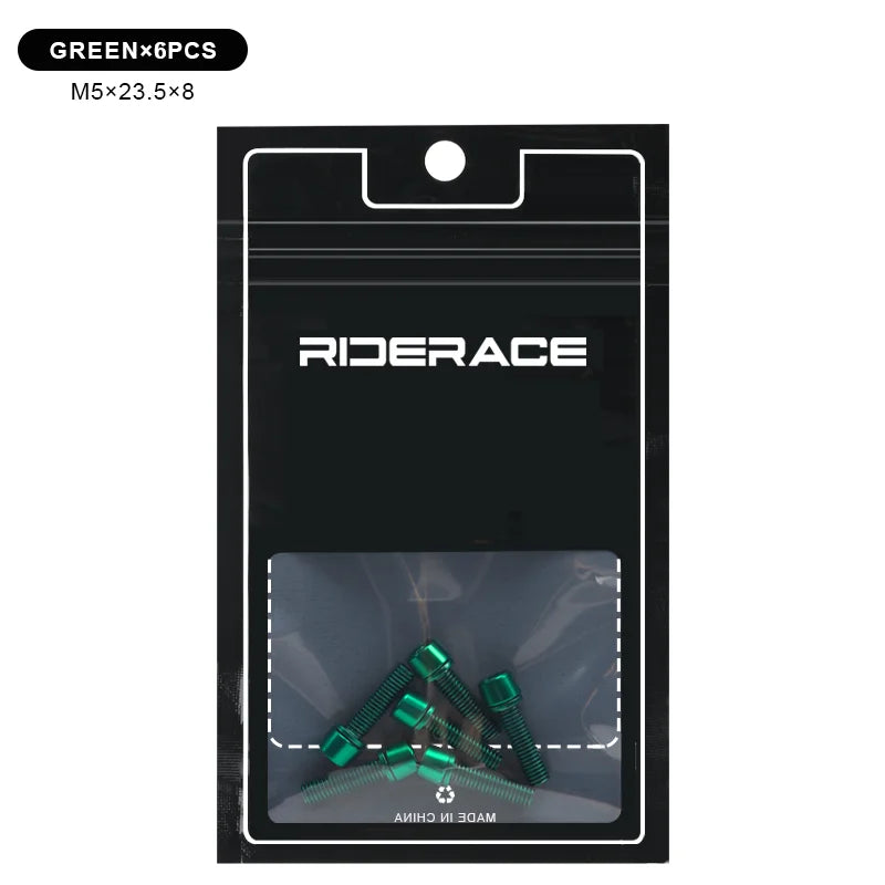 6Pcs Bicycle Handlebar Stem Screw With Washer M5*18mm Alloy Steel Hexagon Bolts MTB Road Bike Stem Bolts Colorful Fixing Screws