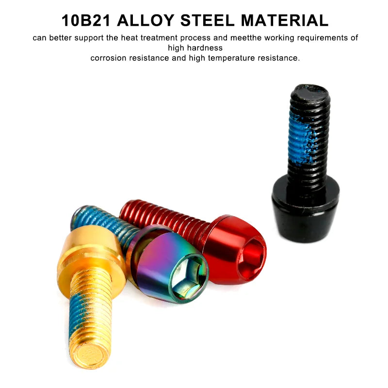 6Pcs/Set Bicycle Disc Brake Caliper Bolt Clamp Fixed Screws M6*18mm Alloy Steel Mountain Bike Disc Brake Caliper Fixed Screw