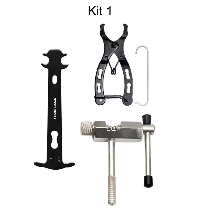 Bicycle Repair Tool Kits Bike Chain Measuring Ruler Crank Puller Extractor Chain Cutter Flywheel Remover Cycling Repair Parts