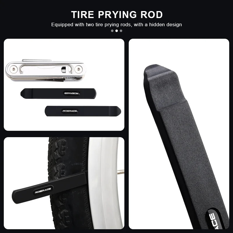 13 In 1 Bicycle Multi Tools Chain Splitter Cutter Hex Spoke Wrench Screwdriver Tyre Lever Tool Kit Portable Bike Repair Tools