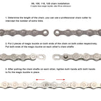 Bicycle Chain For Single/6-7-8/9/10/11/12 Speed Mountain Road Bike Chain MTB 24/27/30 Variable Speed Silver Cycling Accessories
