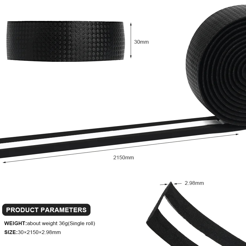 Road Bicycle Handlebar Tape Comfortable Soft PU+EVA Material Bike Handlebar Tape Non-Slip Shock Absorbing Belt Racing Wrap Tape