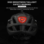 New Cycling Helmet With USB Rechargeable Tail Light Bike Safety Cap Lightweight Hollow Breathable Adjustable Bicycle Helmet