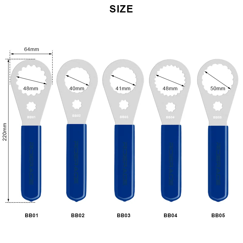 Bike Bottom Bracket Wrench BB Bottom Bracket Installation Removal Tool 39/41/44/46/49mm For Shimano BBR9000 SRAM IXF DUB BSA30