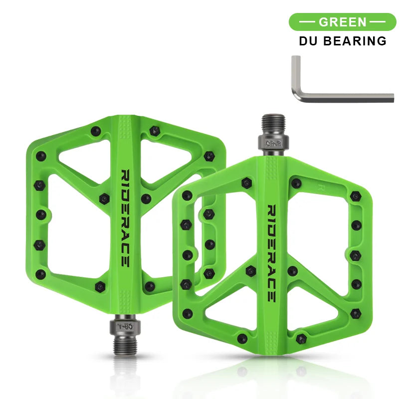 Bicycle Pedal Anti-Slip Ultralight Nylon DU Bearing For Road Mountain Bike Pedals Multicolor Flat Platform Cycling Accessories